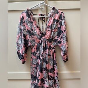 Pink and black cute short dress